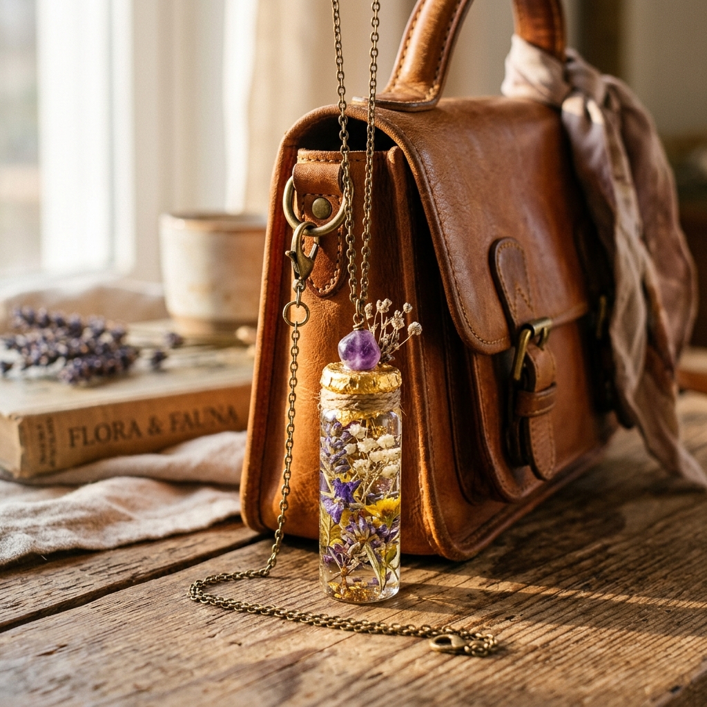 Botanical Essence Vial with moss dome styling